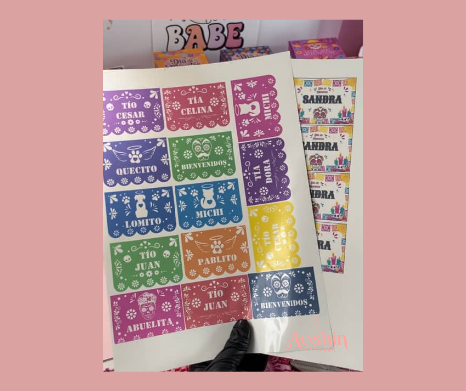 ETIQUETAS EDITABLES PAPEL PICADO