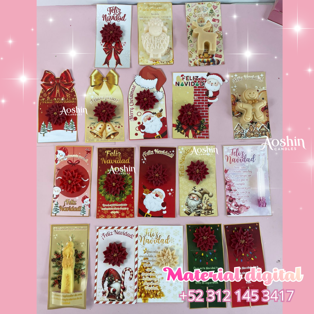 PLANTILLAS TARJETAS NAVIDEÑAS PARA VELAS