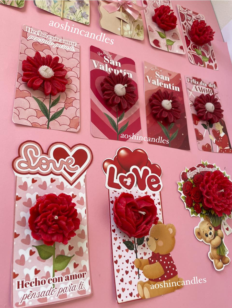 Tarjetas San Valentin para Velas