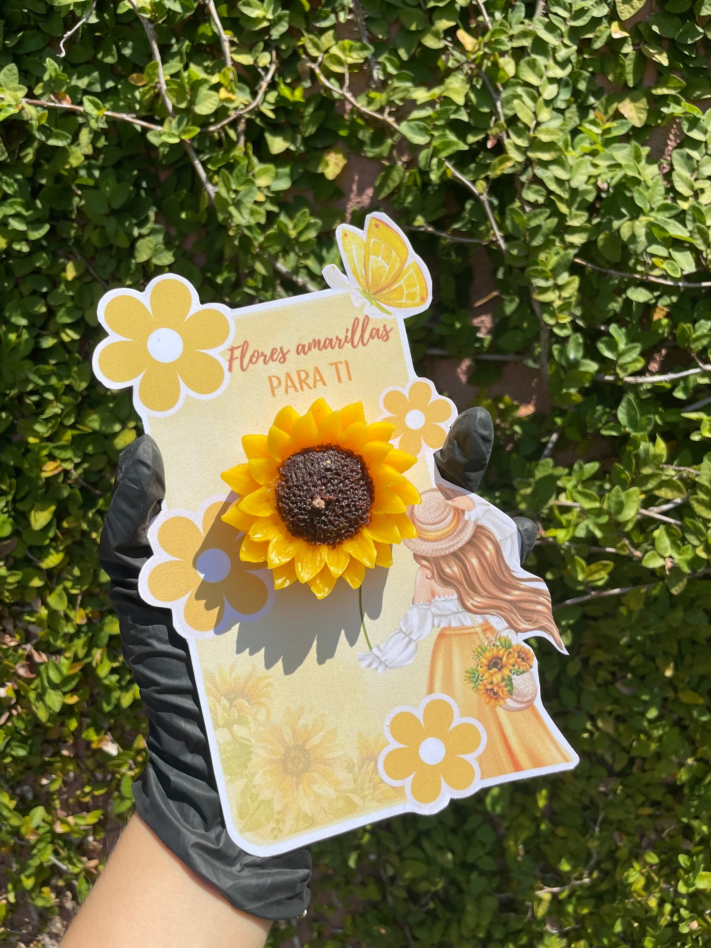 Plantilla Tarjetas Flores Amarillas