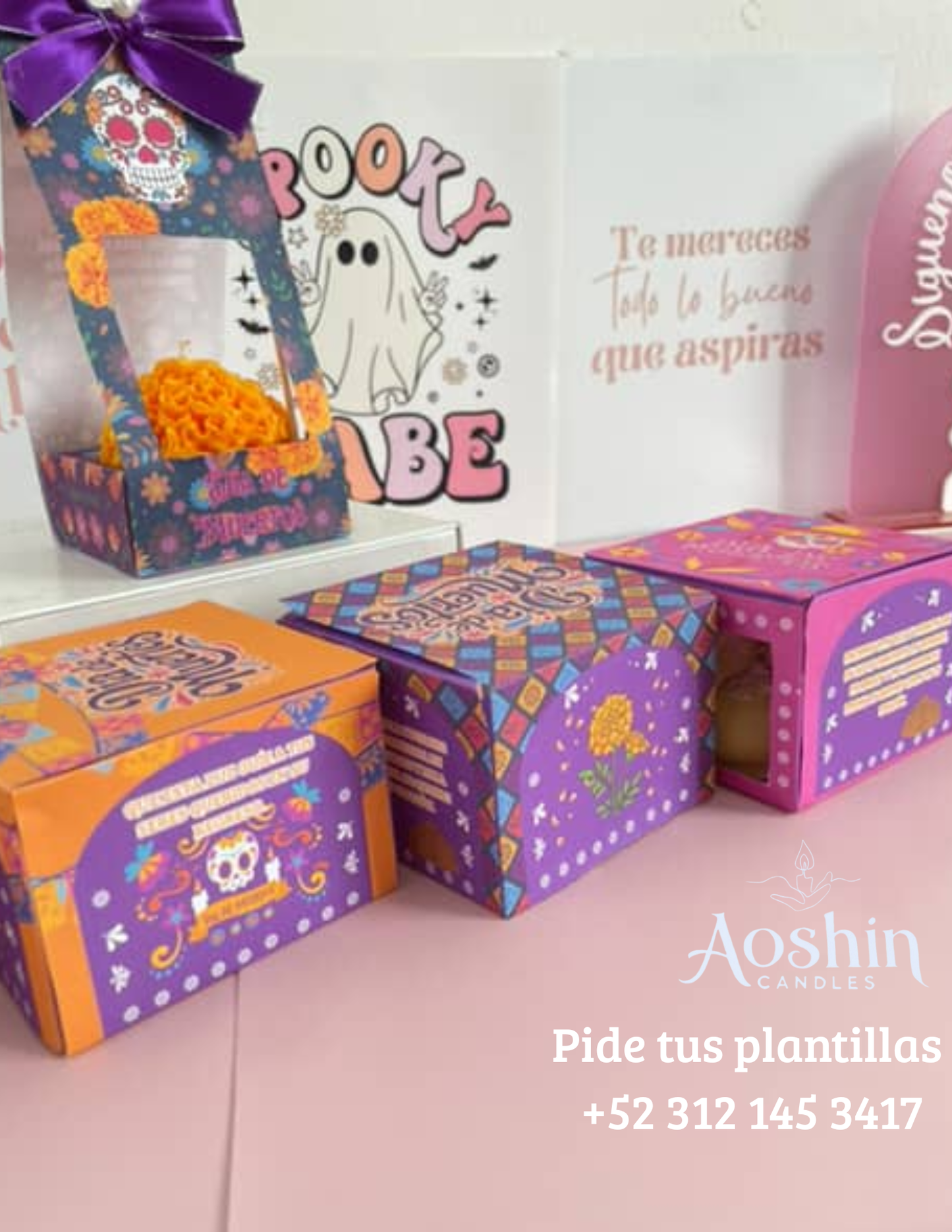 PLANTILLAS CAJAS DÍA DE MUERTOS EDITABLES EN CANVA