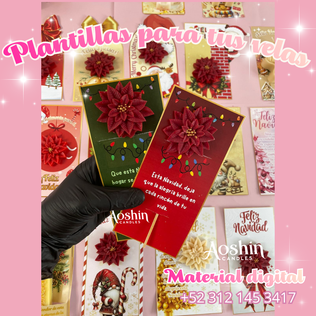 PLANTILLAS TARJETAS NAVIDEÑAS PARA VELAS