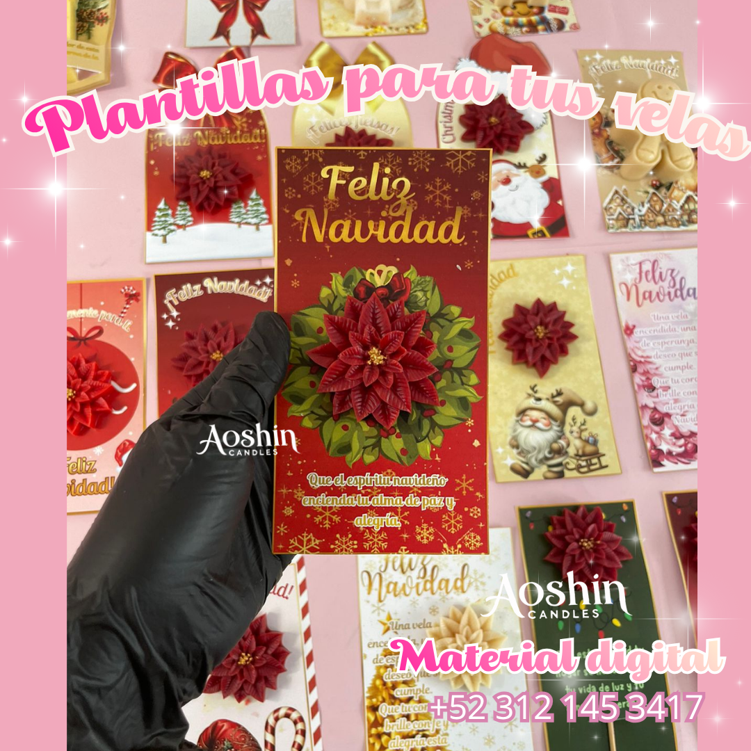 PLANTILLAS TARJETAS NAVIDEÑAS PARA VELAS