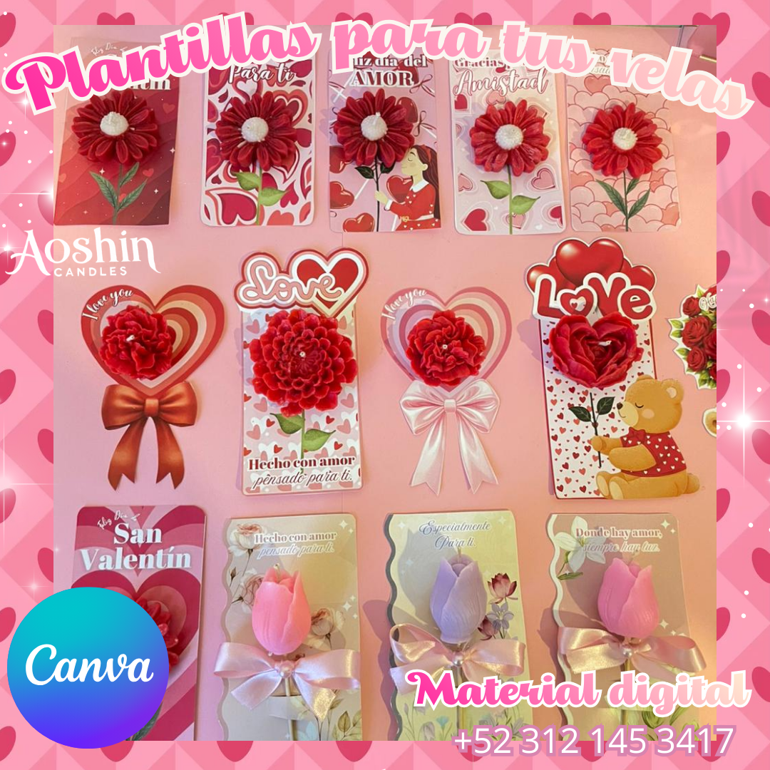 Tarjetas San Valentin para Velas
