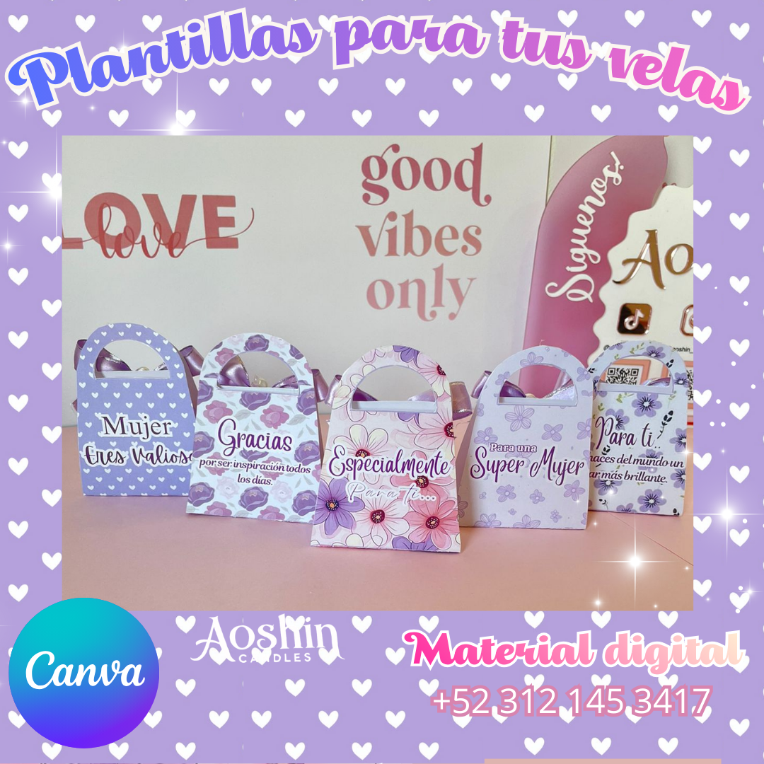 Bolsitas Día de la mujer 8M plantillas