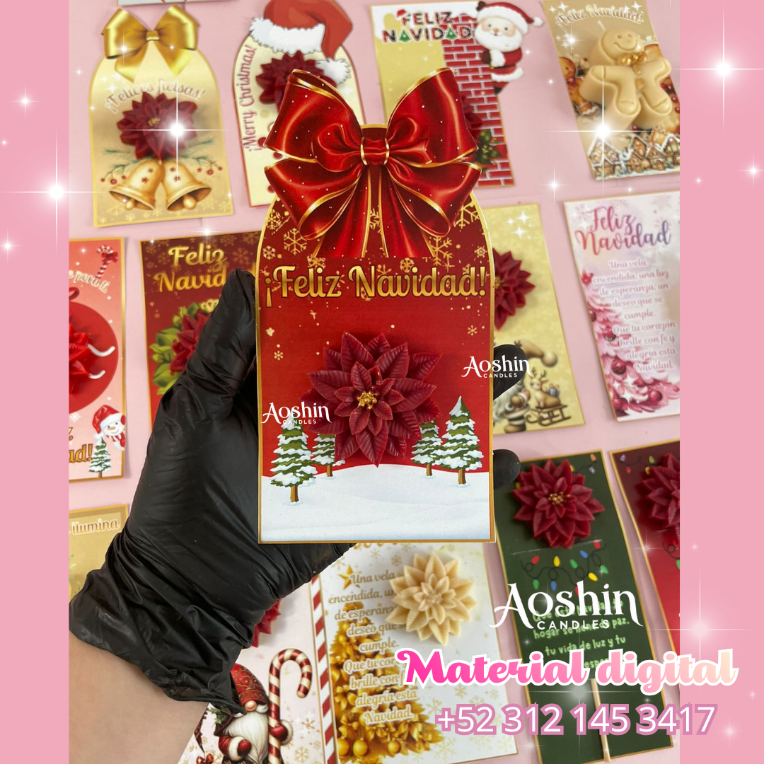 PLANTILLAS TARJETAS NAVIDEÑAS PARA VELAS