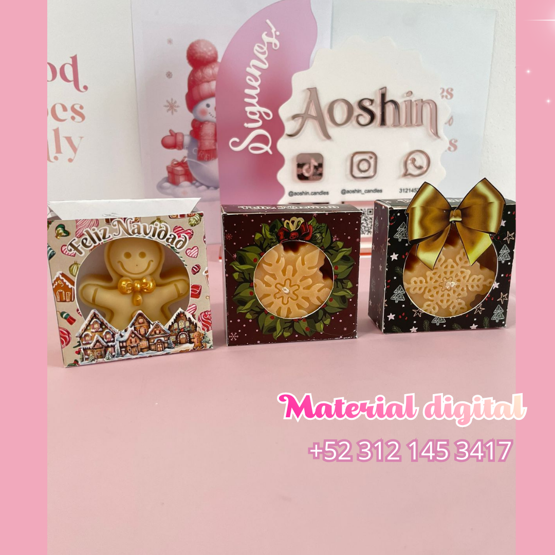 PLANTILLAS CAJAS NAVIDEÑAS MEDIANAS 8X8X3CM